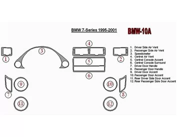 BMW 7 1995-2001 Full Set Interior BD Dash Trim Kit - 1 - Interior Dash Trim Kit