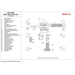 BMW 3 1994-1997 2 Doors, 25 Parts set Interior BD Dash Trim Kit 2