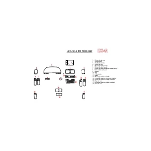 Lexus LS-400 1990-1992 Full Set, OEM Compliance, 18 Parts set Interior BD Dash Trim Kit