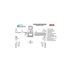Lexus LS-400 1998-2000 Navigation system, OEM Compliance Interior BD Dash Trim Kit