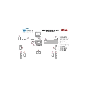 Lexus LS-400 1998-2000 Pioneer Radio, Without NAVI system, OEM Compliance Interior BD Dash Trim Kit