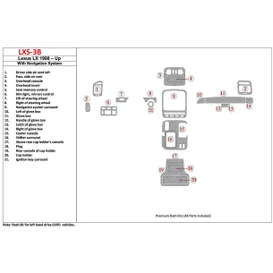 Lexus LX-470 1998-UP With NAVI system, 22 Parts set OEM Compliance Interior BD Dash Trim Kit 2