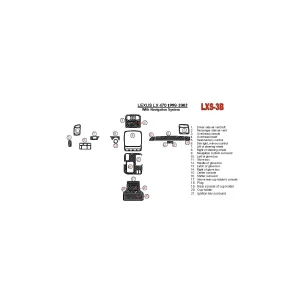 Lexus LX-470 1998-UP With NAVI system, 22 Parts set OEM Compliance Interior BD Dash Trim Kit