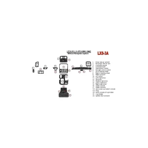 Lexus LX-470 1998-UP Without NAVI system, 22 Parts set OEM Compliance Interior BD Dash Trim Kit