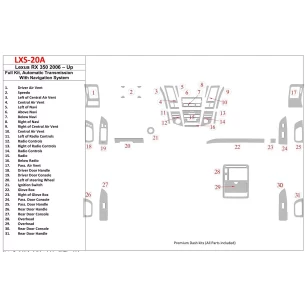 Lexus RX 350 2006-UP Full Set, Automatic Gear, With Navigation Interior BD Dash Trim Kit 2