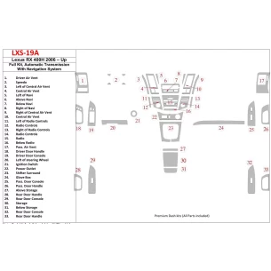 Lexus RX 400H 2006-UP Full Set, Automatic Gear, With Navigation Interior BD Dash Trim Kit 2