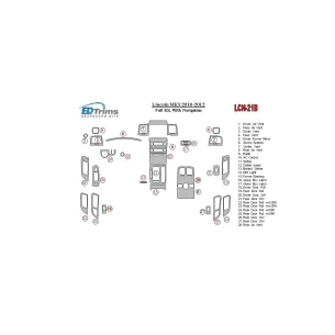Lincoln MKS 2010-2012 Full Set, With NAVI Interior BD Dash Trim Kit