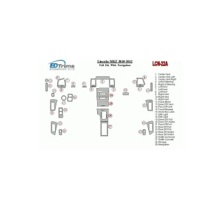 Lincoln MKZ 2010-2012 Full Set, With NAVI Interior BD Dash Trim Kit