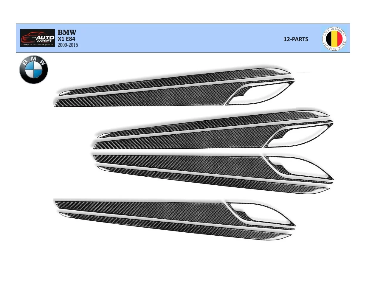 BMW X1 E84 2009–2015 3D Interior Door Trim Kit Dash Trim Dekor 12-Parts - 1 - Interior Dash Trim Kit