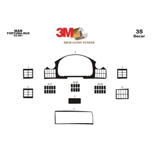 MAN Fortuna 01.2003 3D Interior Dashboard Trim Kit Dash Trim Dekor 35-Parts 2