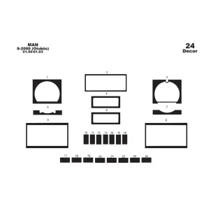 MAN S 2000 01.97-01.00 3D Interior Dashboard Trim Kit Dash Trim Dekor 24-Parts 2