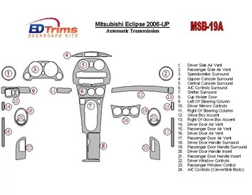 Mitsubishi Eclipse 2006-UP Automatic Gear Interior BD Dash Trim Kit - 1 - Interior Dash Trim Kit