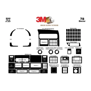 MAN TGA-XXL 01.2006 3D Interior Dashboard Trim Kit Dash Trim Dekor 78-Parts 2