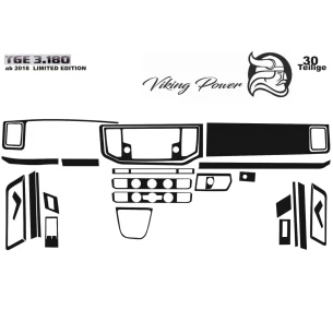 MAN TGE 2019 3D Interior Dashboard Trim Kit Dash Trim Dekor 29-Parts 2