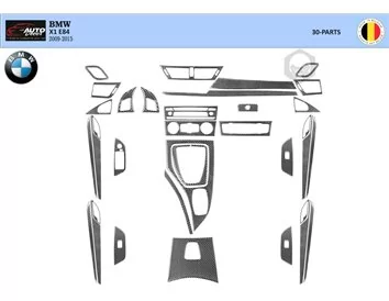 BMW X1 E84 2009–2015 NAVI 3D Interior Dashboard Trim Kit Dash Trim Dekor 30-Parts - 1 - Interior Dash Trim Kit