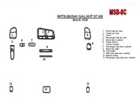 Mitsubishi Galant 1994-1998 Full Set, 13 Parts set Interior BD Dash Trim Kit - 1 - Interior Dash Trim Kit
