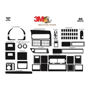 MAN TGL 09.2004 3D Interior Dashboard Trim Kit Dash Trim Dekor 66-Parts 2