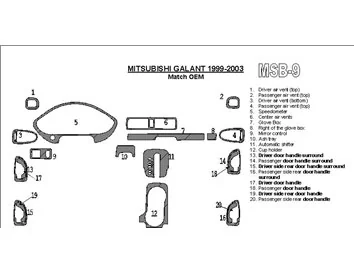 Mitsubishi Galant 1999-2003 OEM Compliance Interior BD Dash Trim Kit - 1 - Interior Dash Trim Kit