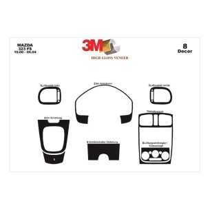 Mazda 323 01.1996 3D Interior Dashboard Trim Kit Dash Trim Dekor 8-Parts 2