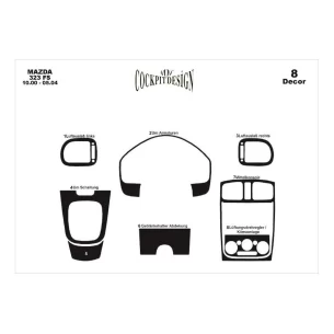 Mazda 323 FS 10.00-05.04 3D Interior Dashboard Trim Kit Dash Trim Dekor 8-Parts 2