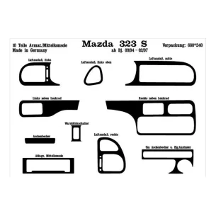 Mazda 323 S 01.1994 3D Interior Dashboard Trim Kit Dash Trim Dekor 10-Parts 2