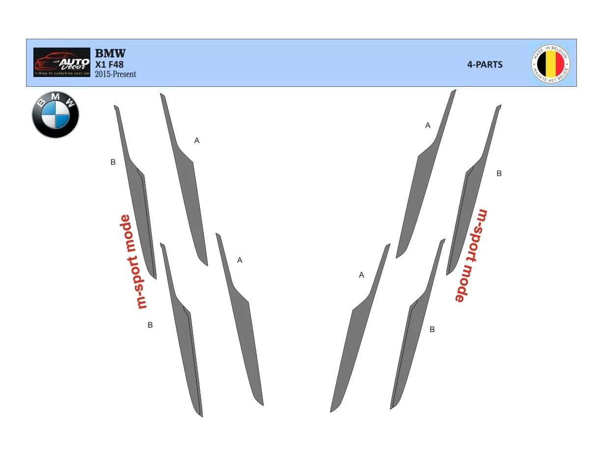 BMW X1 F48 ab 2015 3D Interior Dashboard Trim Kit Dash Trim Dekor 4-Parts - 1 - Interior Dash Trim Kit