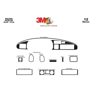 Mazda BT50 Pick-Up 06.99-12.06 3D Interior Dashboard Trim Kit Dash Trim Dekor 12-Parts 2