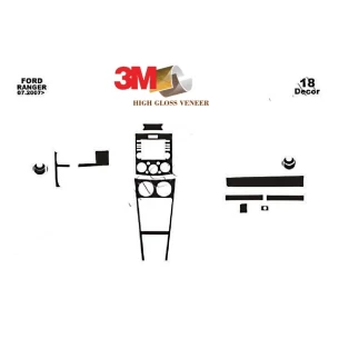 Mazda BT50 Pick-Up 07.06-12.10 3D Interior Dashboard Trim Kit Dash Trim Dekor 18-Parts 2