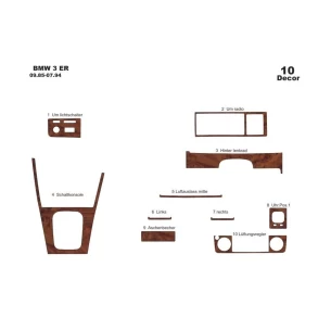 BMW 3 Series E30 09.85-07.94 3D Interior Dashboard Trim Kit Dash Trim Dekor 10-Parts 2