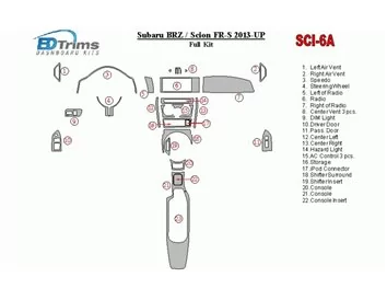 Scion FR-S 2013-UP Full Set Interior BD Dash Trim Kit - 1 - Interior Dash Trim Kit