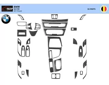 BMW X2 F39 From 2019 3D Interior Dashboard Trim Kit Dash Trim Dekor 32-Parts - 1 - Interior Dash Trim Kit