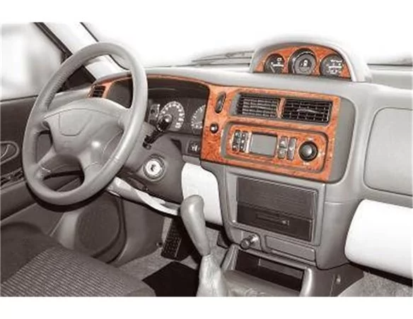 Mitsubishi Pajero Sport 05.2002 3D Interior Dashboard Trim Kit Dash Trim Dekor 9-Parts - 1 - Interior Dash Trim Kit