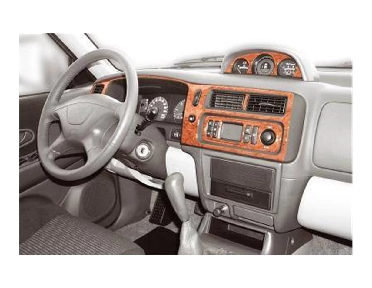 Mitsubishi Pajero Sport 05.2002 3D Interior Dashboard Trim Kit Dash Trim Dekor 9-Parts - 1 - Interior Dash Trim Kit