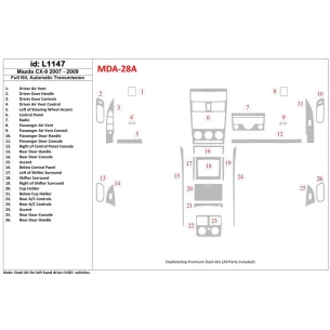 Mazda CX9 2007-2009 Full Set, Automatic Gear Interior BD Dash Trim Kit 2