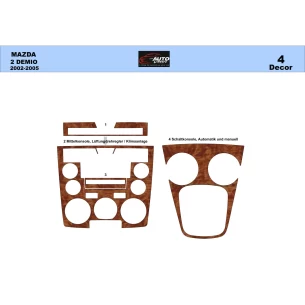 Mazda Mazda 2 02.03-12.06 3D Interior Dashboard Trim Kit Dash Trim Dekor 4-Parts 2