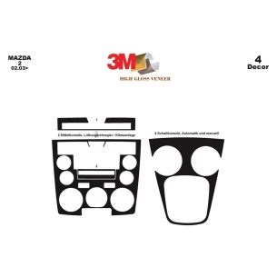 Mazda Mazda 2 02.03-12.06 3D Interior Dashboard Trim Kit Dash Trim Dekor 4-Parts
