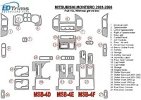 Mitsubishi Pajero/Montero 2000-2006 Full Set, Without glowe-box Interior BD Dash Trim Kit - 2 - Interior Dash Trim Kit Mitsubishi Pajero/Montero 2000-2006 Full Set, Without glowe-box Interior BD Dash Trim Kit - 2 - Interior Dash Trim Kit
