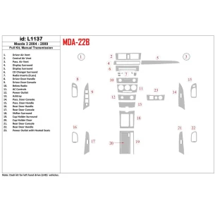 Mazda Mazda3 2004-2009 Manual Gear Box, With NAVI Interior BD Dash Trim Kit 2