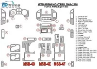 Mitsubishi Pajero/Montero 2000-2006 Full Set, Without glowe-box Interior BD Dash Trim Kit - 2 - Interior Dash Trim Kit Mitsubishi Pajero/Montero 2000-2006 Full Set, Without glowe-box Interior BD Dash Trim Kit - 2 - Interior Dash Trim Kit