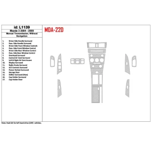 Mazda Mazda3 2004-2009 Manual Gear Box, Without NAVI Interior BD Dash Trim Kit 2