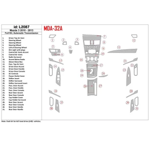 Mazda Mazda3 2010-2013 Full Set, Automatic Gear Interior BD Dash Trim Kit 2