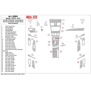 Mazda Mazda3 2010-2013 Full Set, Automatic Gearbox, two-zone climate control, Heated Seats, With NAVI Interior BD Dash Trim Kit 2
