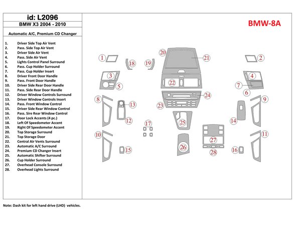 Ford Fusion 06.02-08.05 3M 3D Car Tuning Interior Tuning Interior Customisation UK Right Hand Drive Australia Dashboard Trim Kit