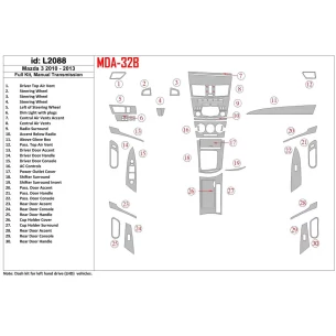 Mazda Mazda3 2010-2013 Full Set, Manual Gear Box Interior BD Dash Trim Kit 2