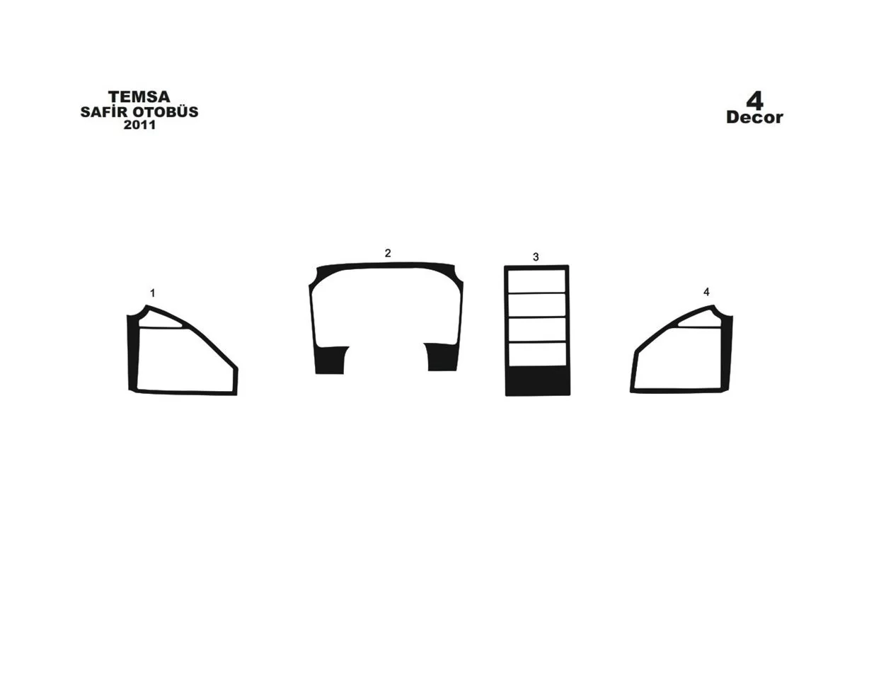 Mitsubishi Safir 01.2011 3D Interior Dashboard Trim Kit Dash Trim Dekor 4-Parts - 1 - Interior Dash Trim Kit