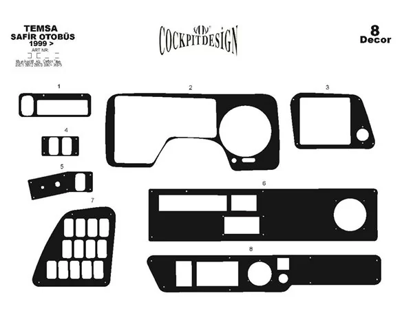 Mitsubishi Safir 01.99-12.10 3D Interior Dashboard Trim Kit Dash Trim Dekor 8-Parts - 1 - Interior Dash Trim Kit
