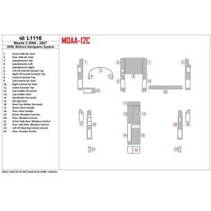 Mazda Mazda5 2006-2007 OEM, Without NAVI Interior BD Dash Trim Kit