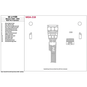 Mazda Mazda6 2004-2005 Basic Set, 4 Cylinders Interior BD Dash Trim Kit 2