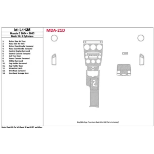 Mazda Mazda6 2004-2005 Basic Set, 6 Cylinders Interior BD Dash Trim Kit 2