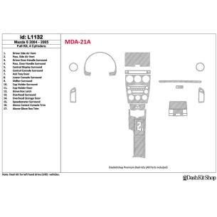 Mazda Mazda6 2004-2005 Full Set, 4 Cylinders Interior BD Dash Trim Kit 2